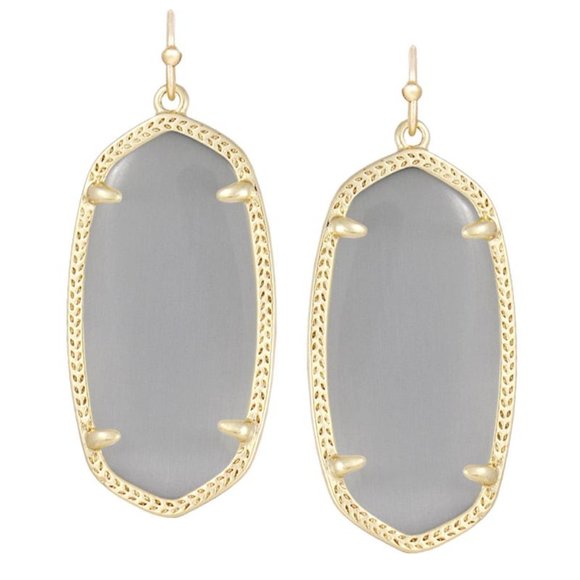 Kendra Scott Jewelry - NWOT Kendra Scott Elle Gold Drop Earrings in Slate Cat's Eye